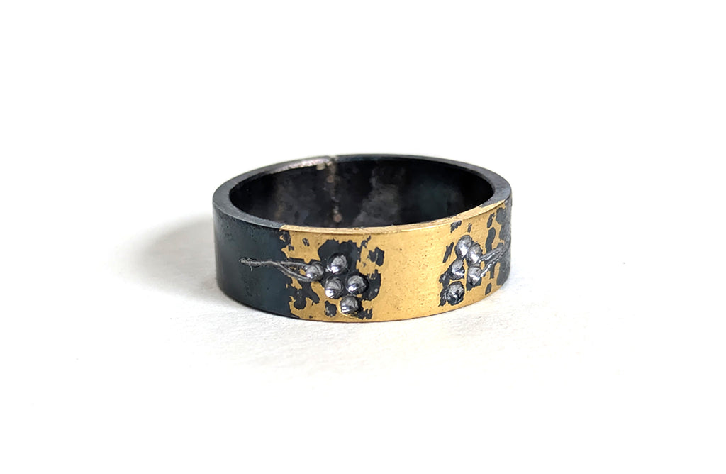 Flowers in A Field 24k Gold Steel Band