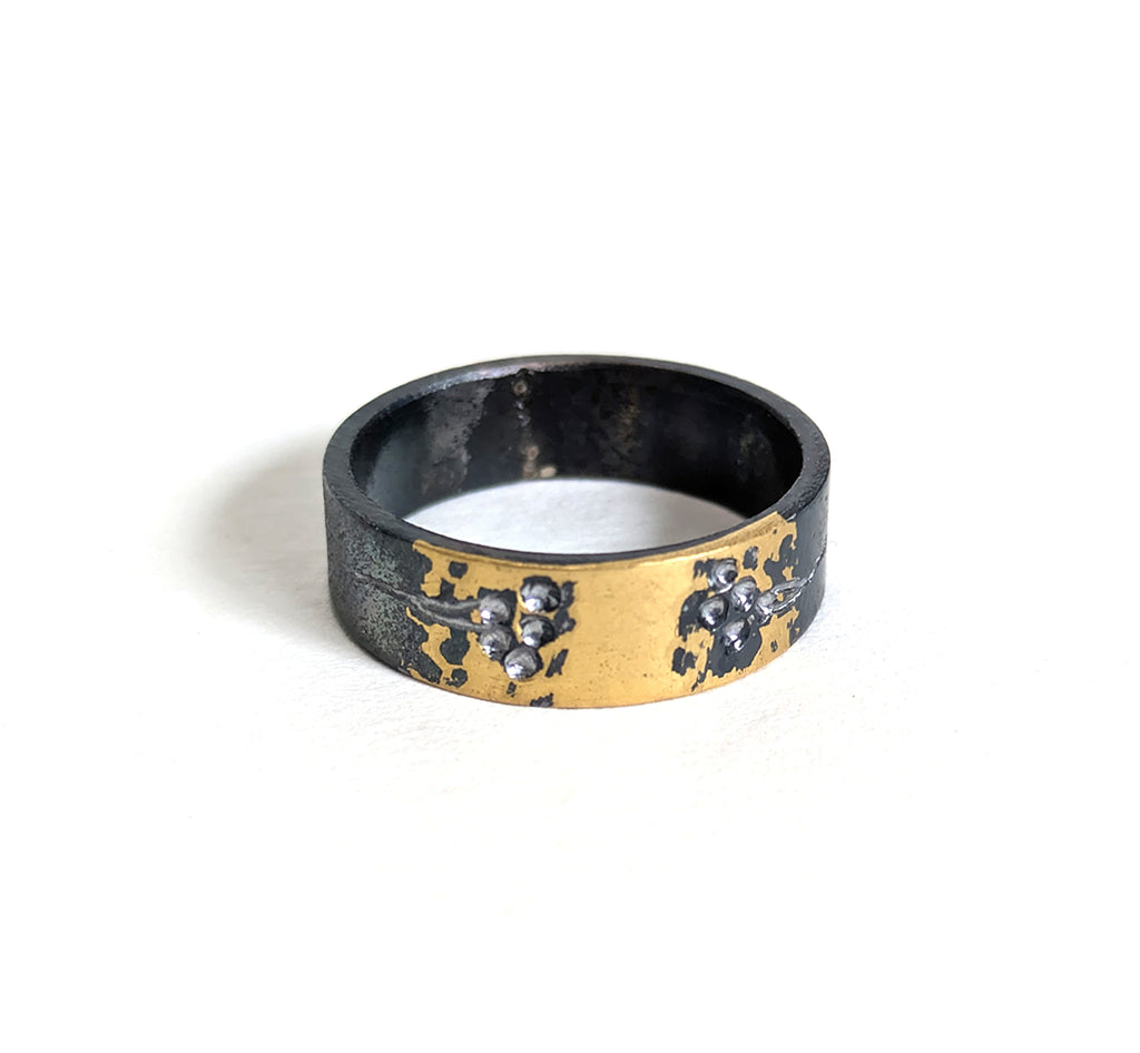 Flowers in A Field 24k Gold Steel Band