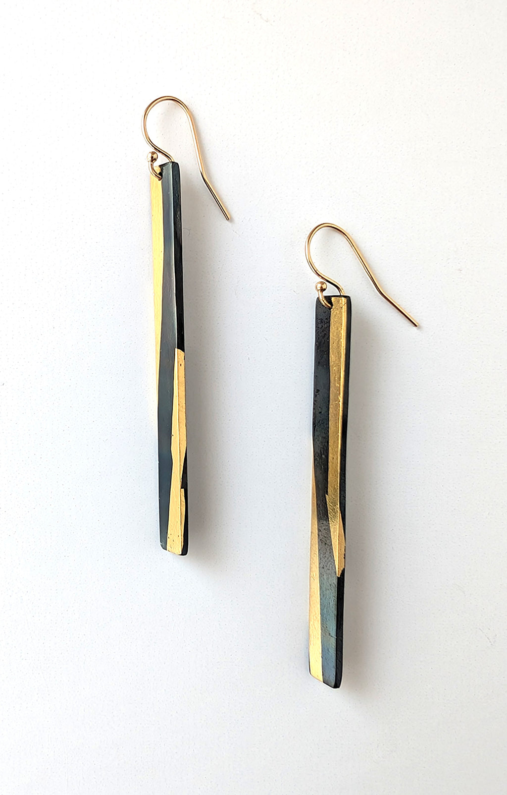 24k Gold Paint Strips Drop Earrings