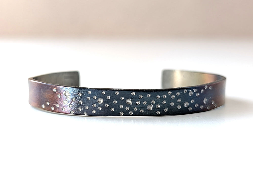 Deep Starry Night Sky Steel Cuff
