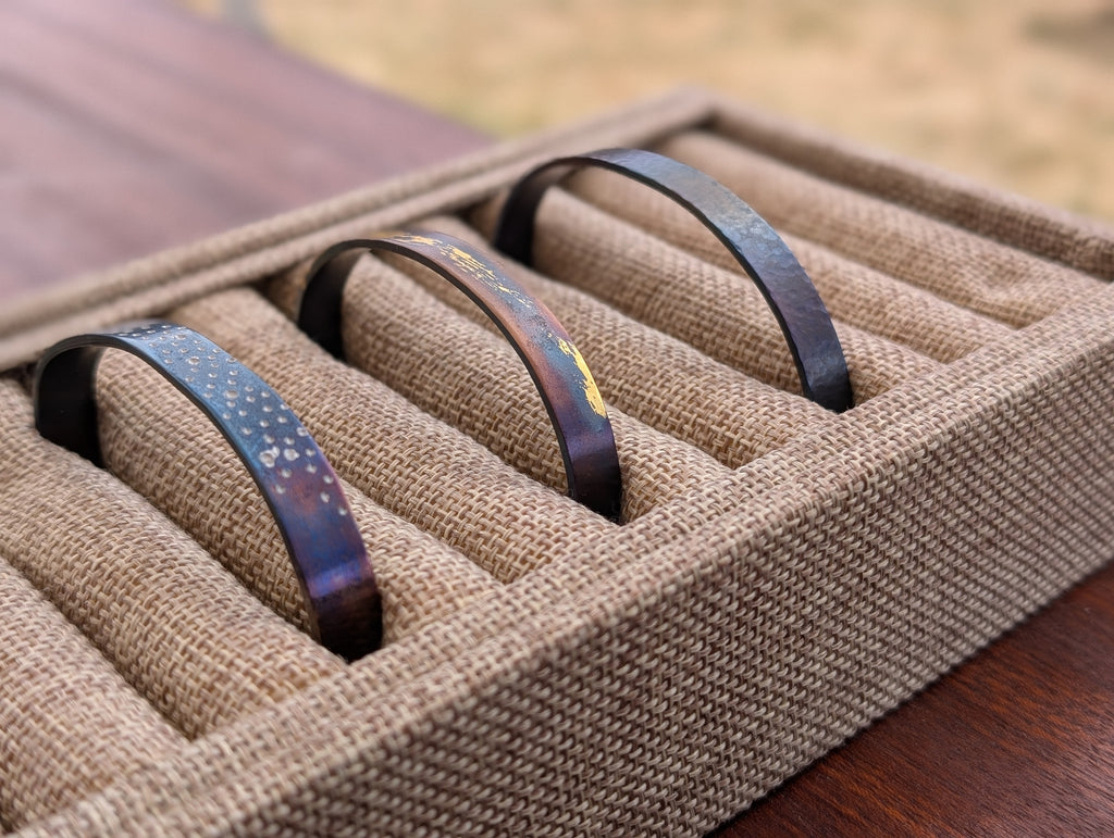 Paint Brushed 24k Gold on Steel Cuff