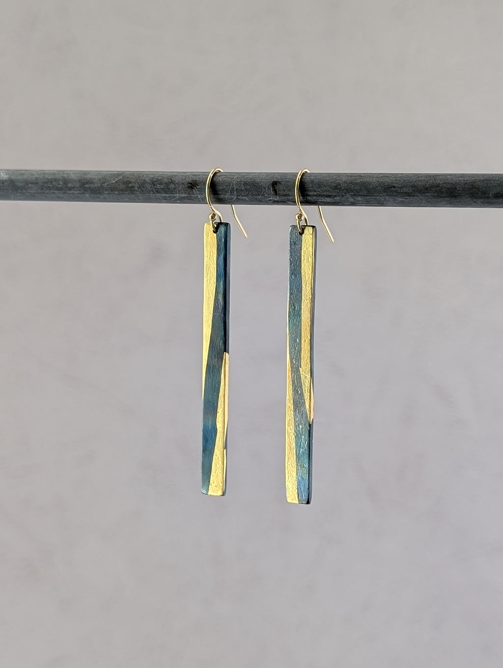 24k Gold Paint Strips Drop Earrings