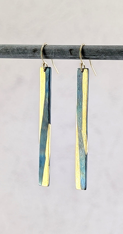 24k Gold Paint Strips Drop Earrings