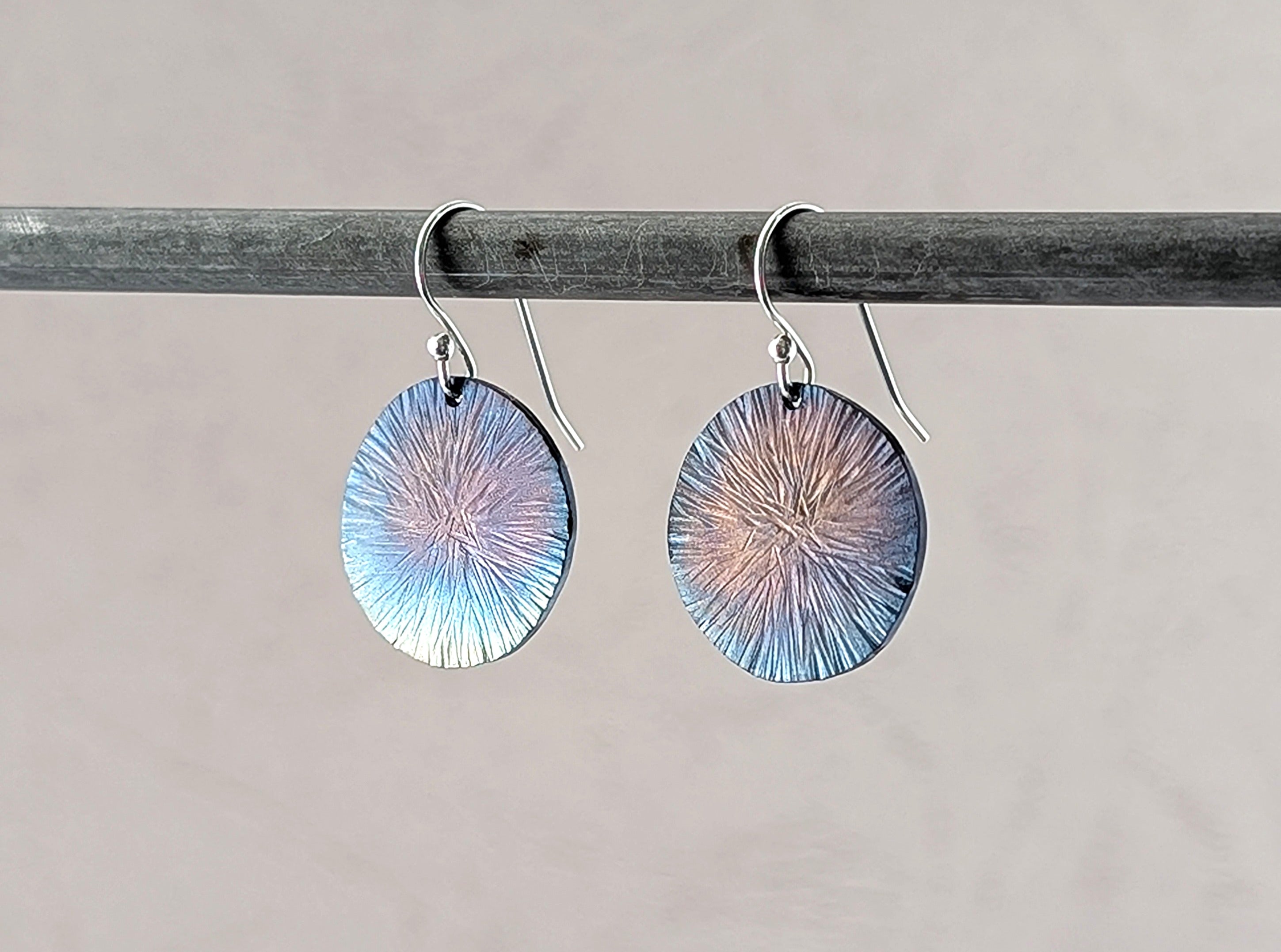 Hammered Supernova Burst Round Earrings