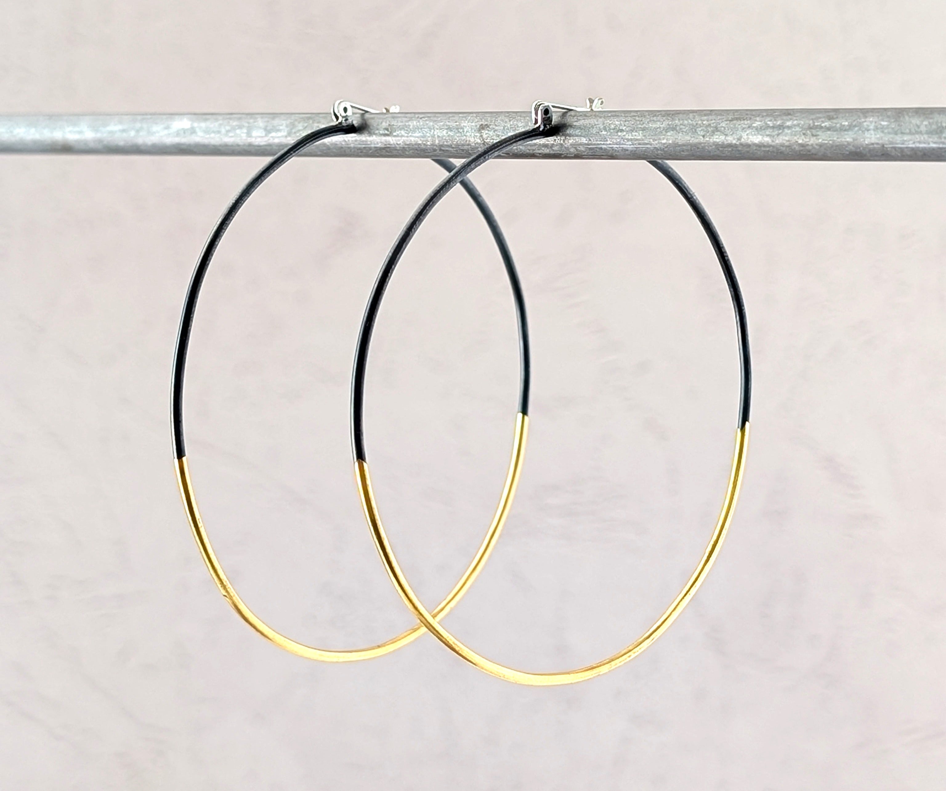 Dipped in 24k Gold 70mm Steel Hoop Earrings