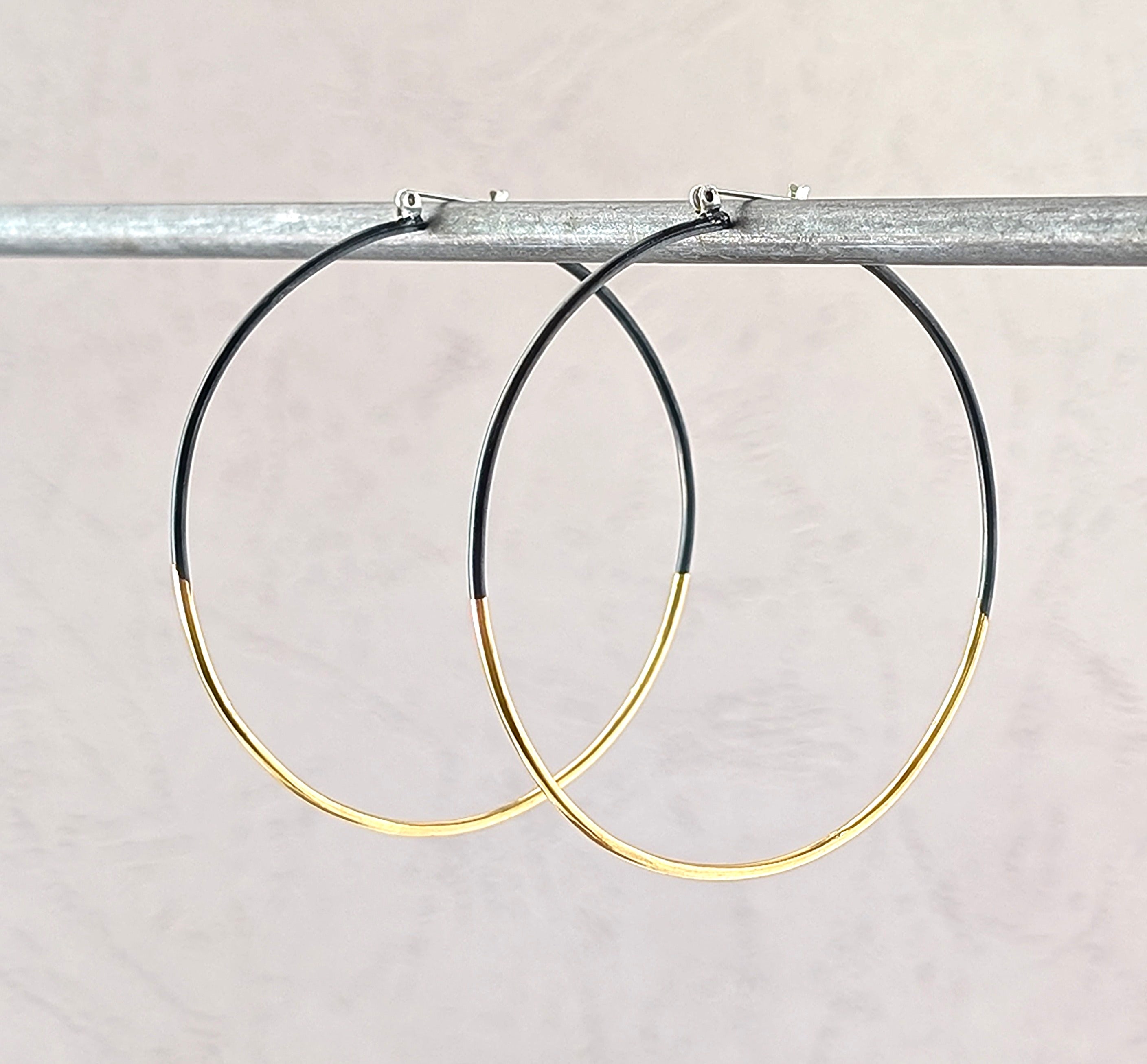 Dipped in 24k Gold 60mm Steel Hoop Earrings