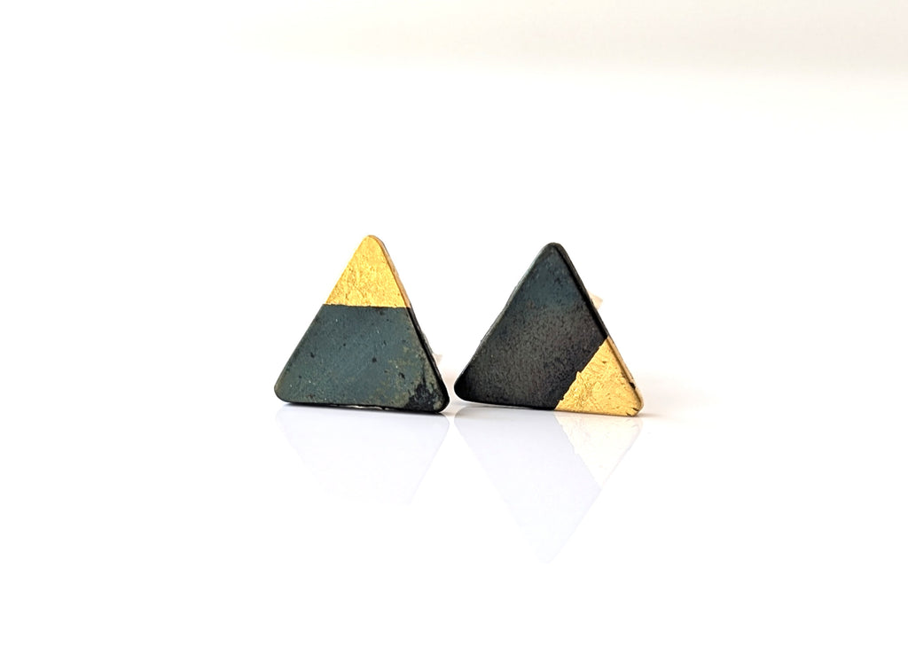 24k Gold Dipped Triangle Studs