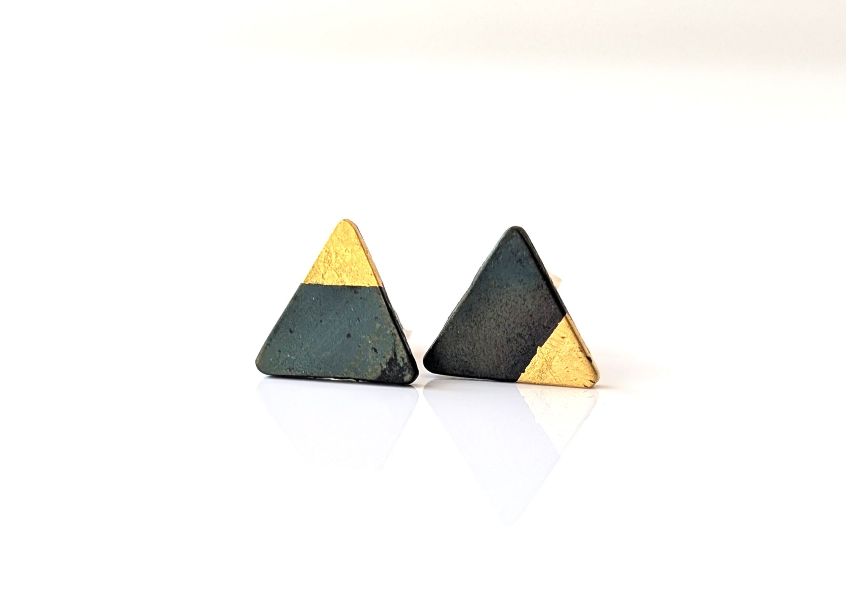 24k Gold Dipped Triangle Studs