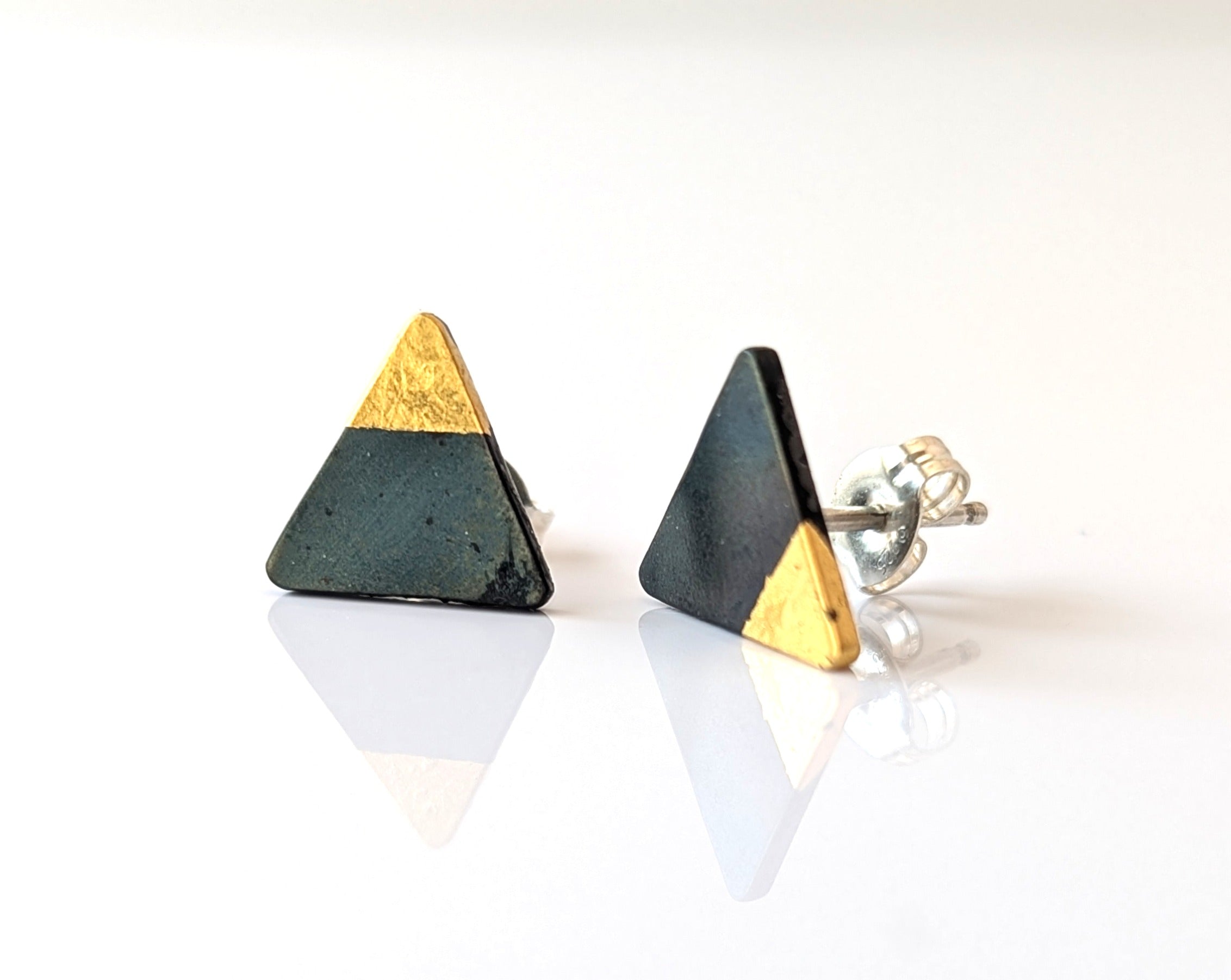 24k Gold Dipped Triangle Studs