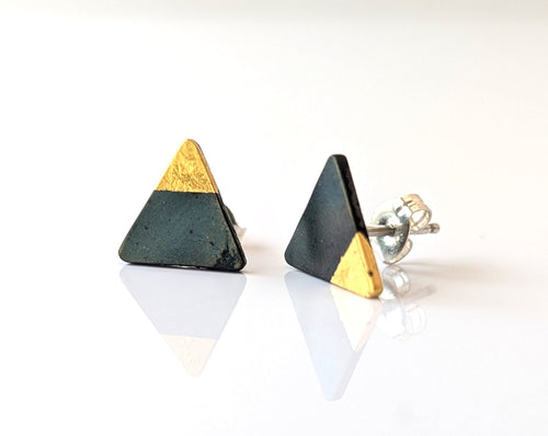 24k Gold Dipped Triangle Studs