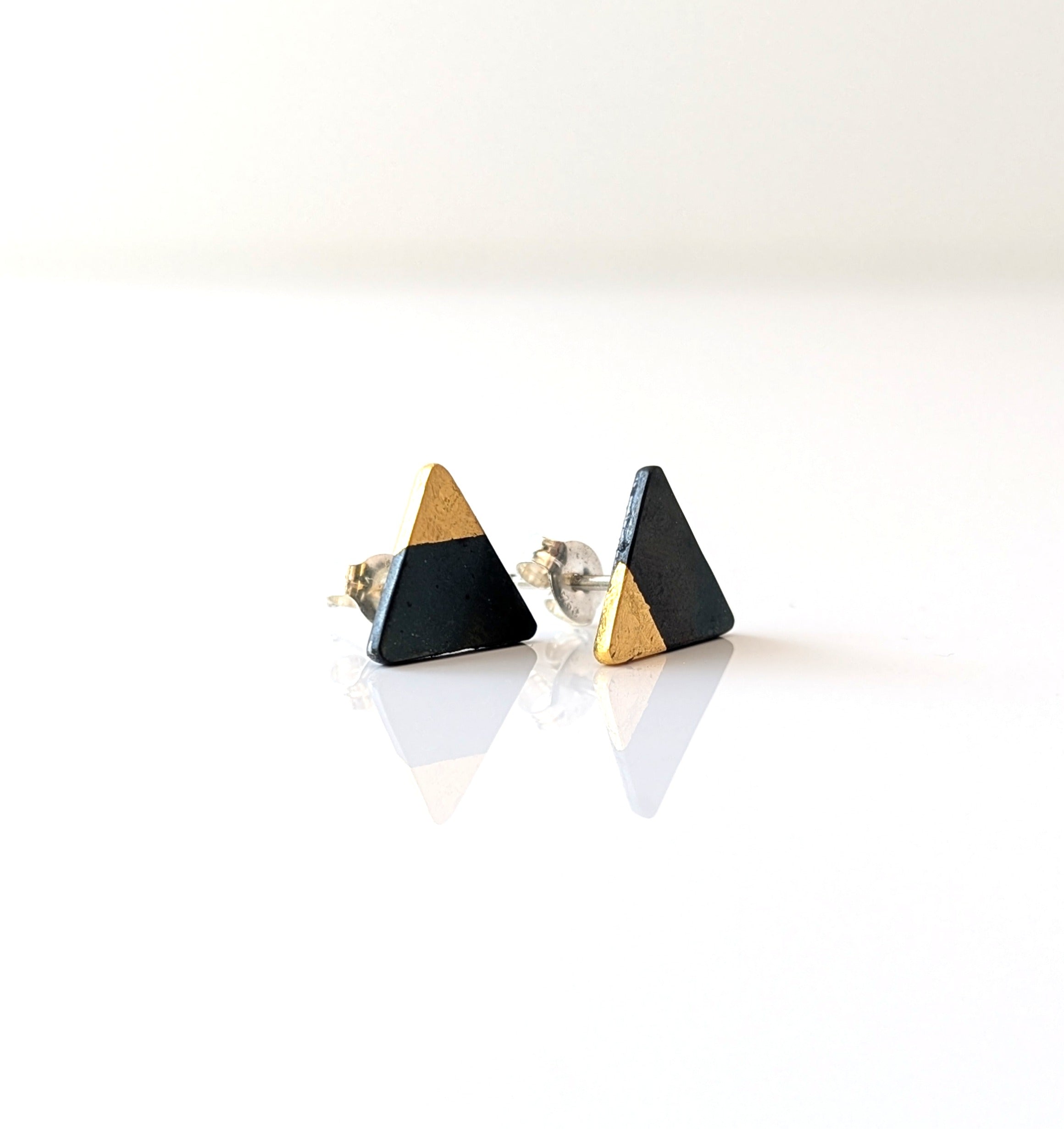24k Gold Dipped Triangle Studs