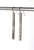 Copper Flashed Silver Dotted Steel Drop Earrings
