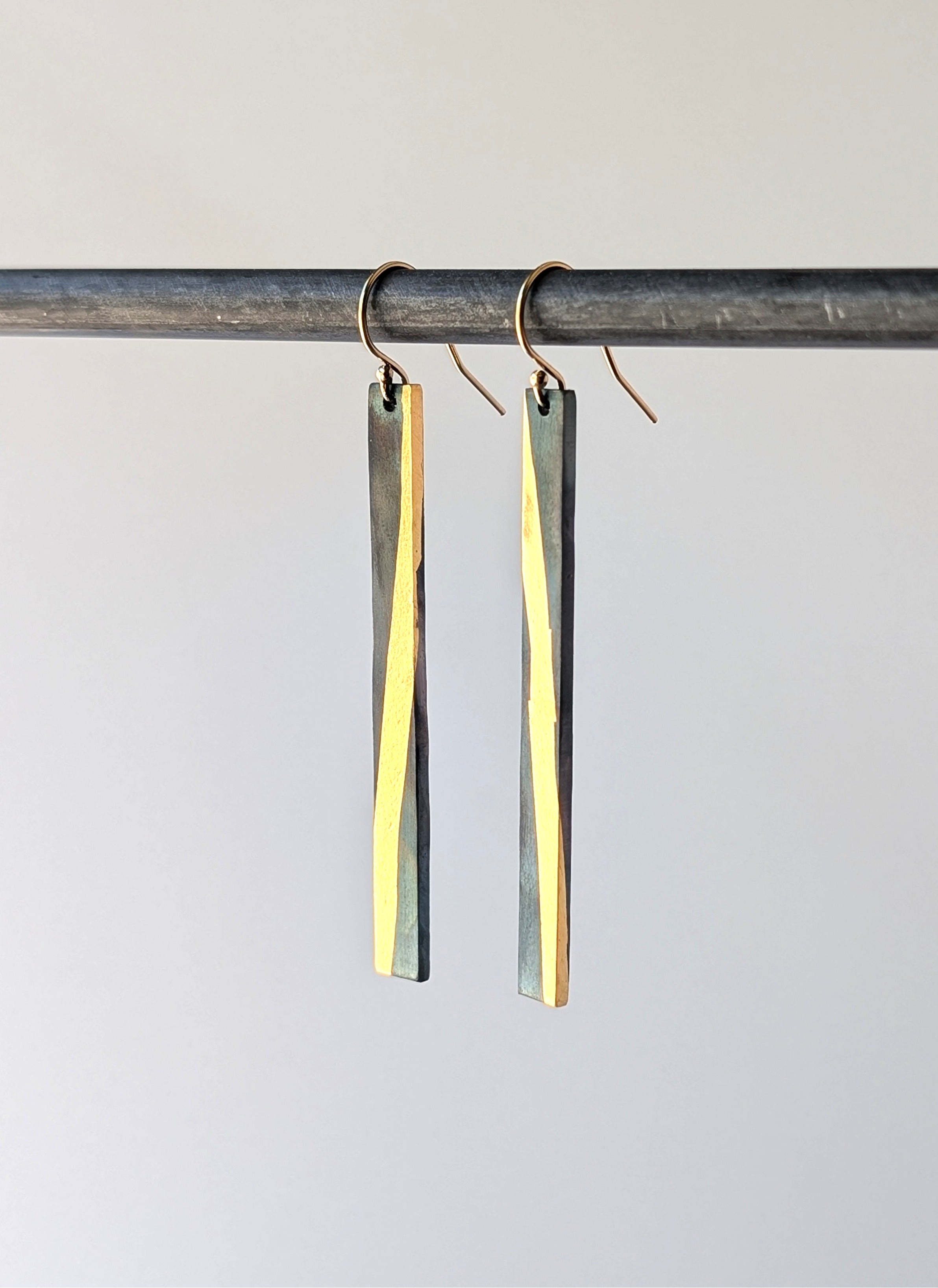 24k Gold Strip Drop Earrings