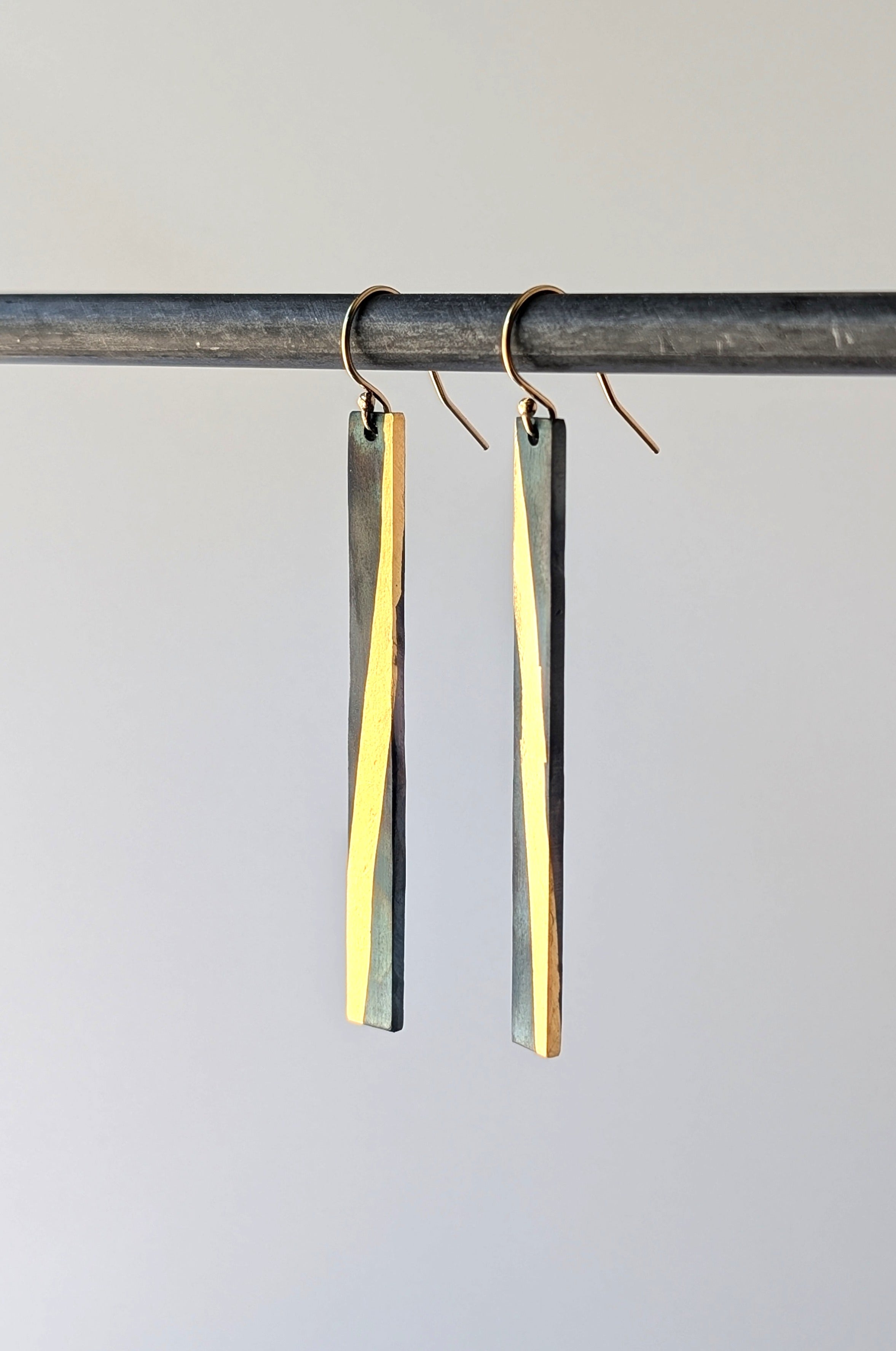 24k Gold Strip Drop Earrings