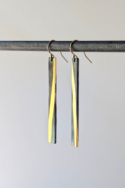 24k Gold Strip Drop Earrings