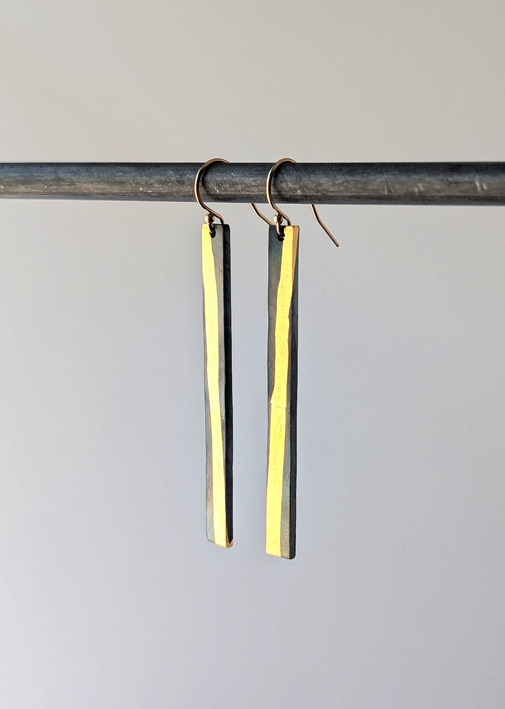 24k Gold Strip Drip Drop Earrings