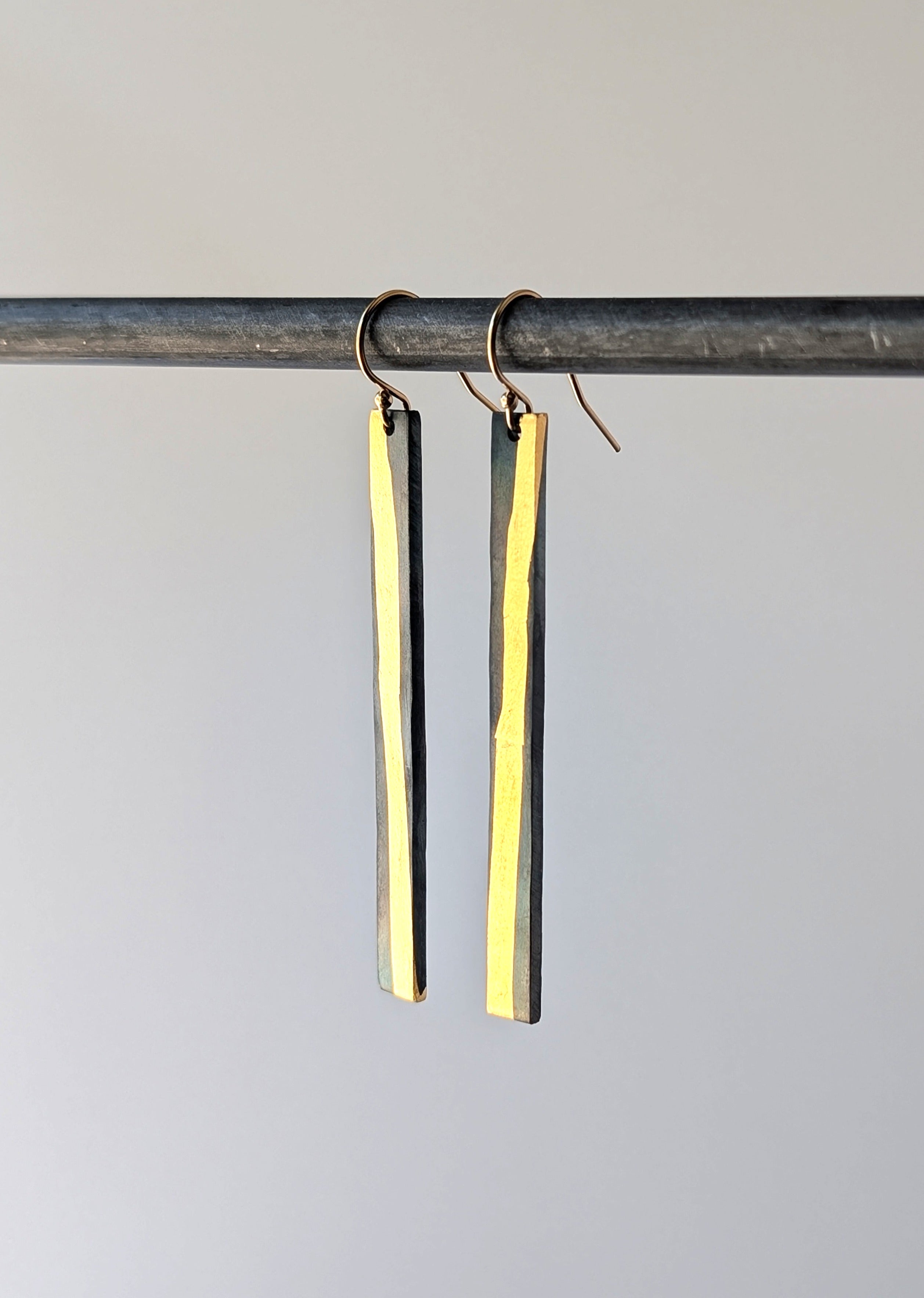 24k Gold Strip Drip Drop Earrings