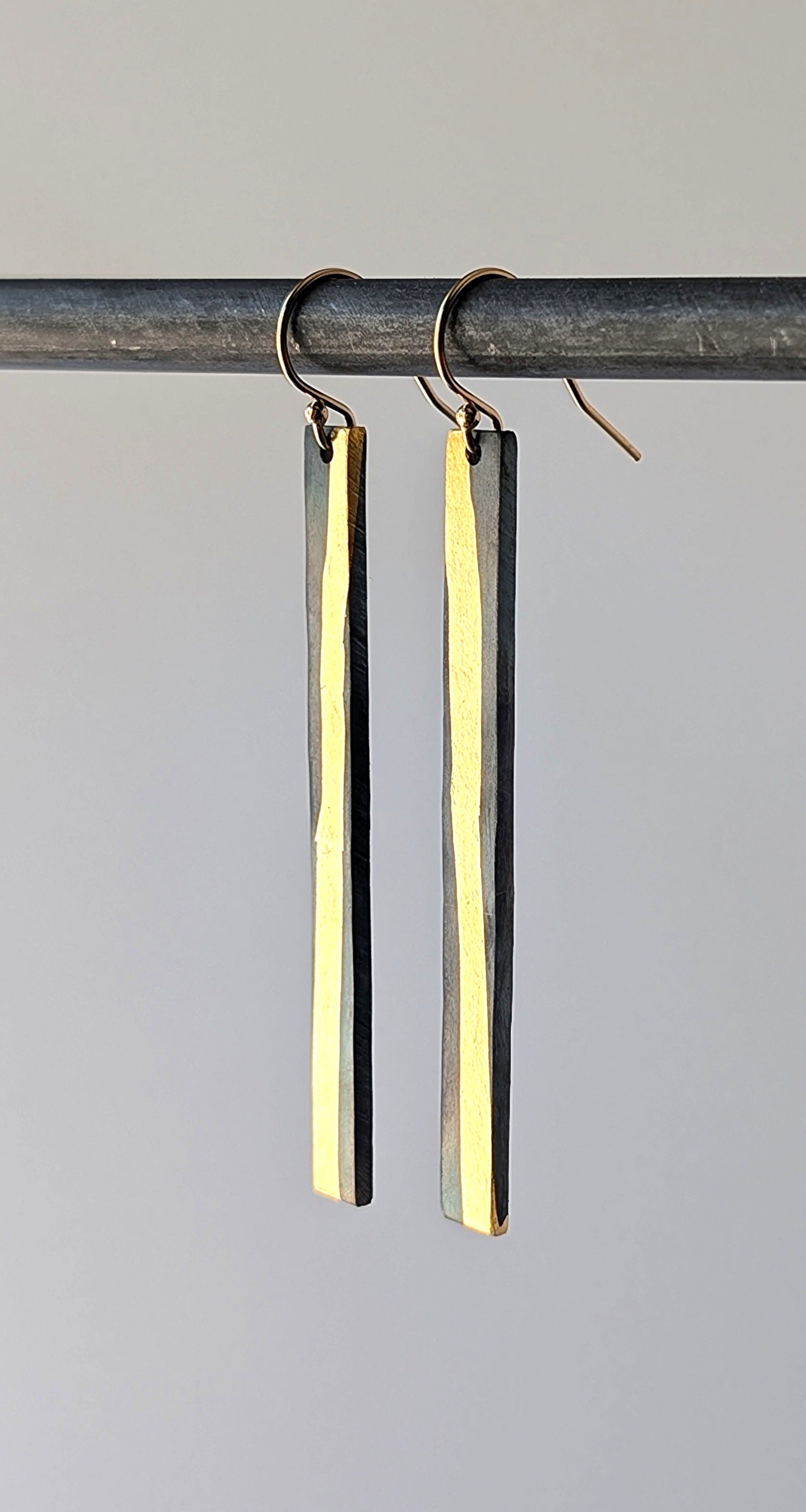 24k Gold Strip Drip Drop Earrings