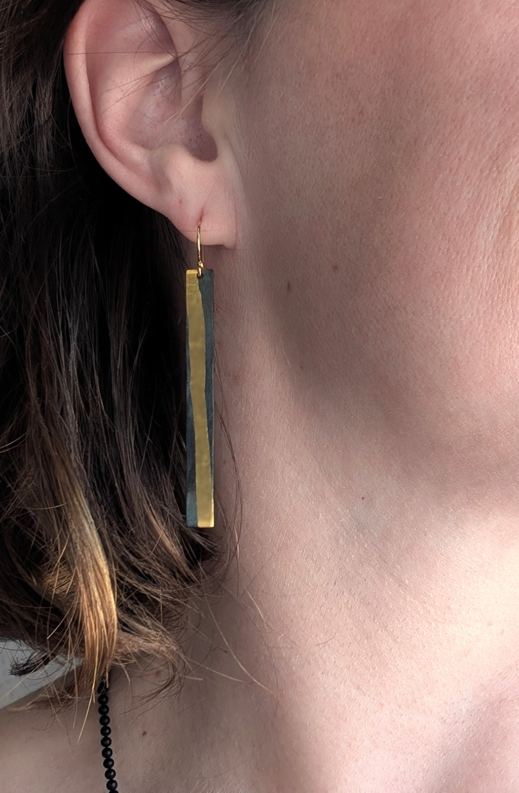 24k Gold Strip Drip Drop Earrings