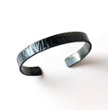 Blue Gray Hammered Steel Cuff