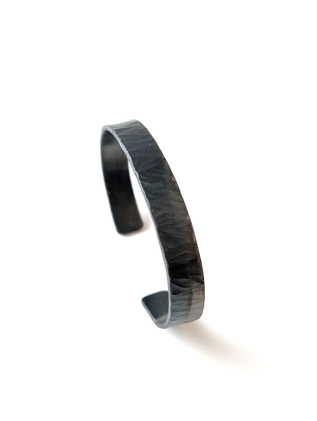 Blue Gray Hammered Steel Cuff