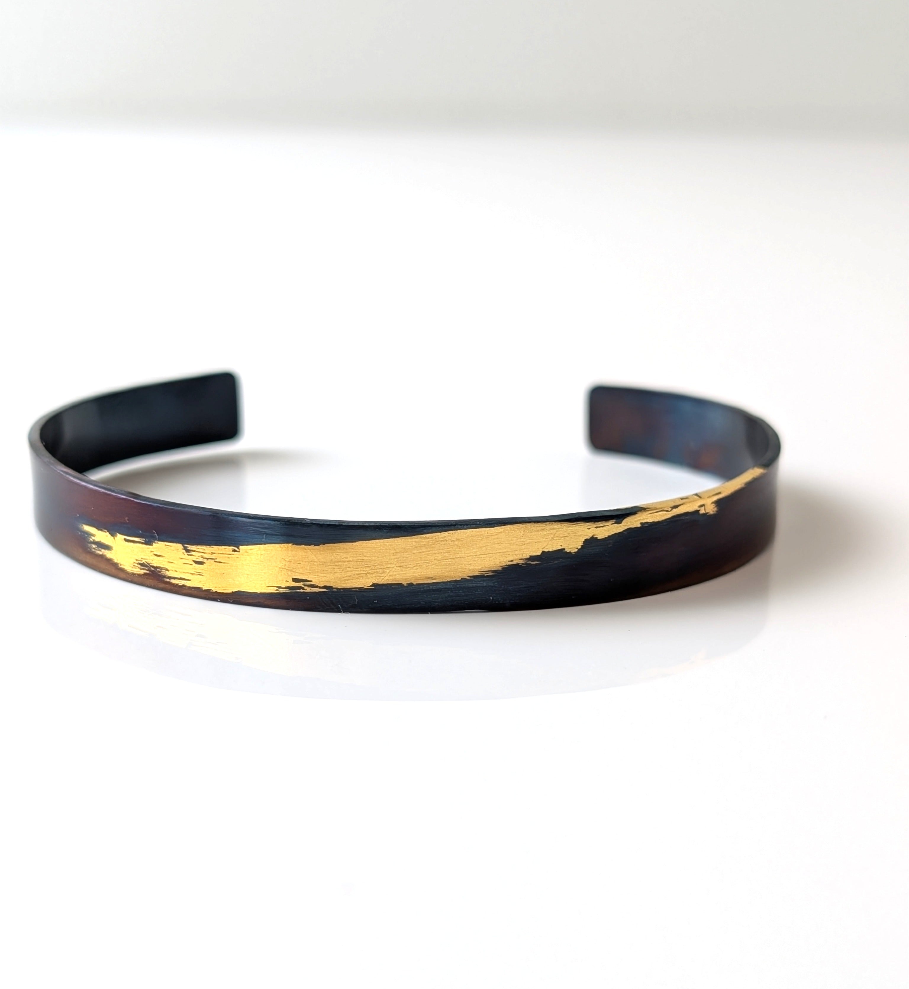24k Gold Brush Stroke Cuff