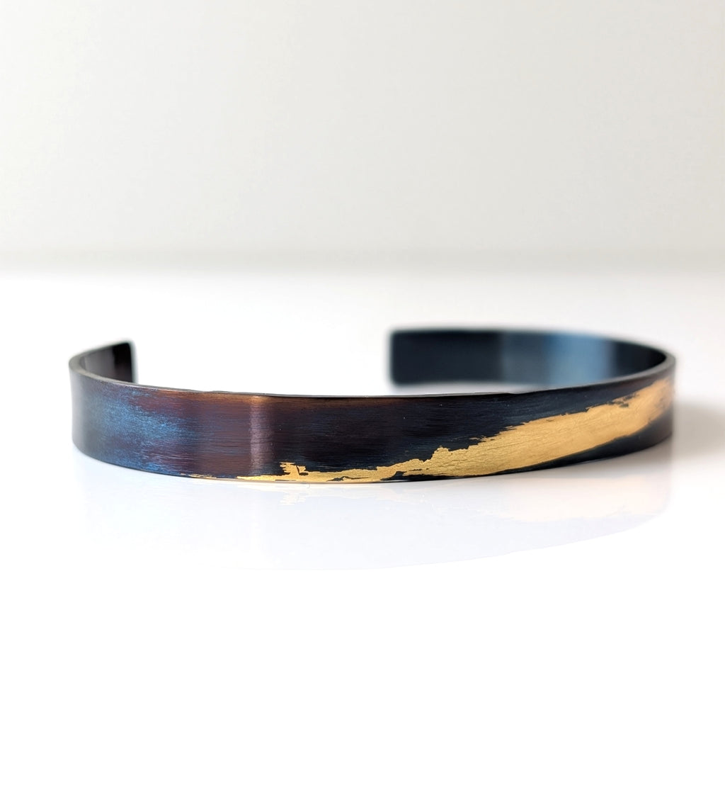 24k Gold Brush Stroke Cuff