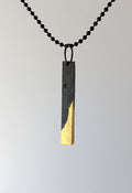 24k Gold Damascus Bar Pendant