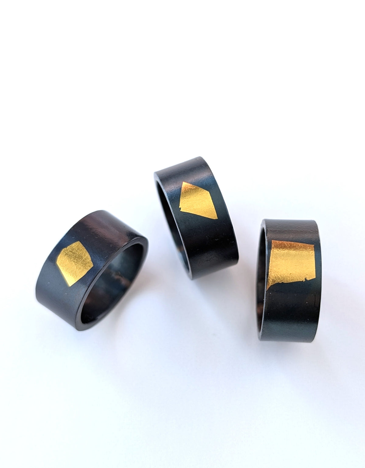 24k Gold Abstract Spot Wide Steel Band