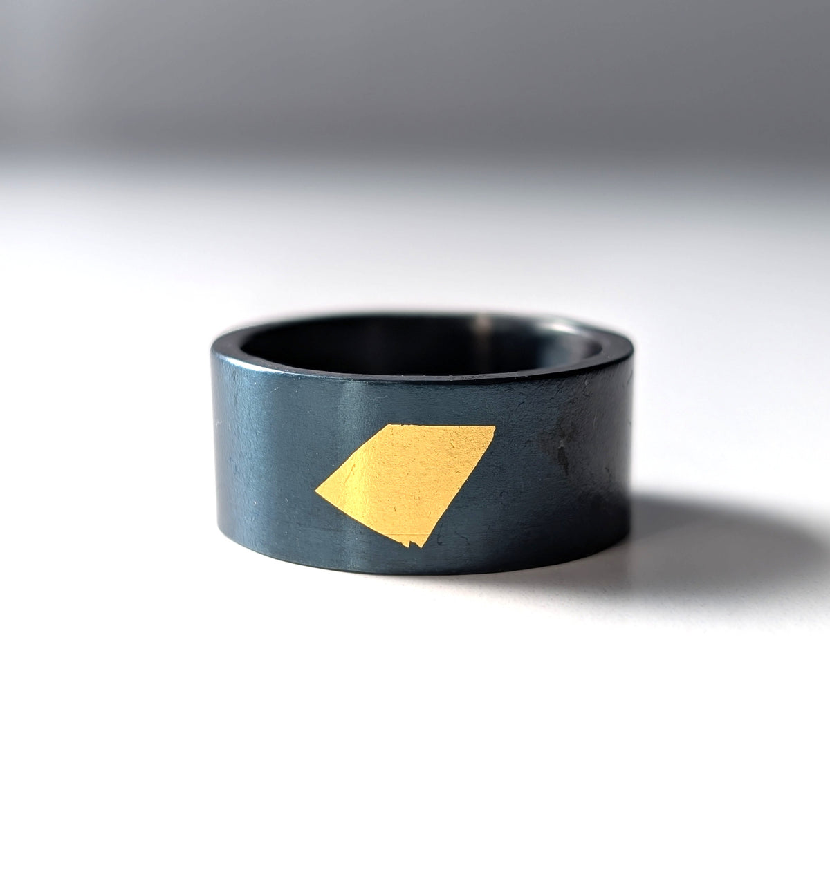 24k Gold Abstract Spot Wide Steel Band