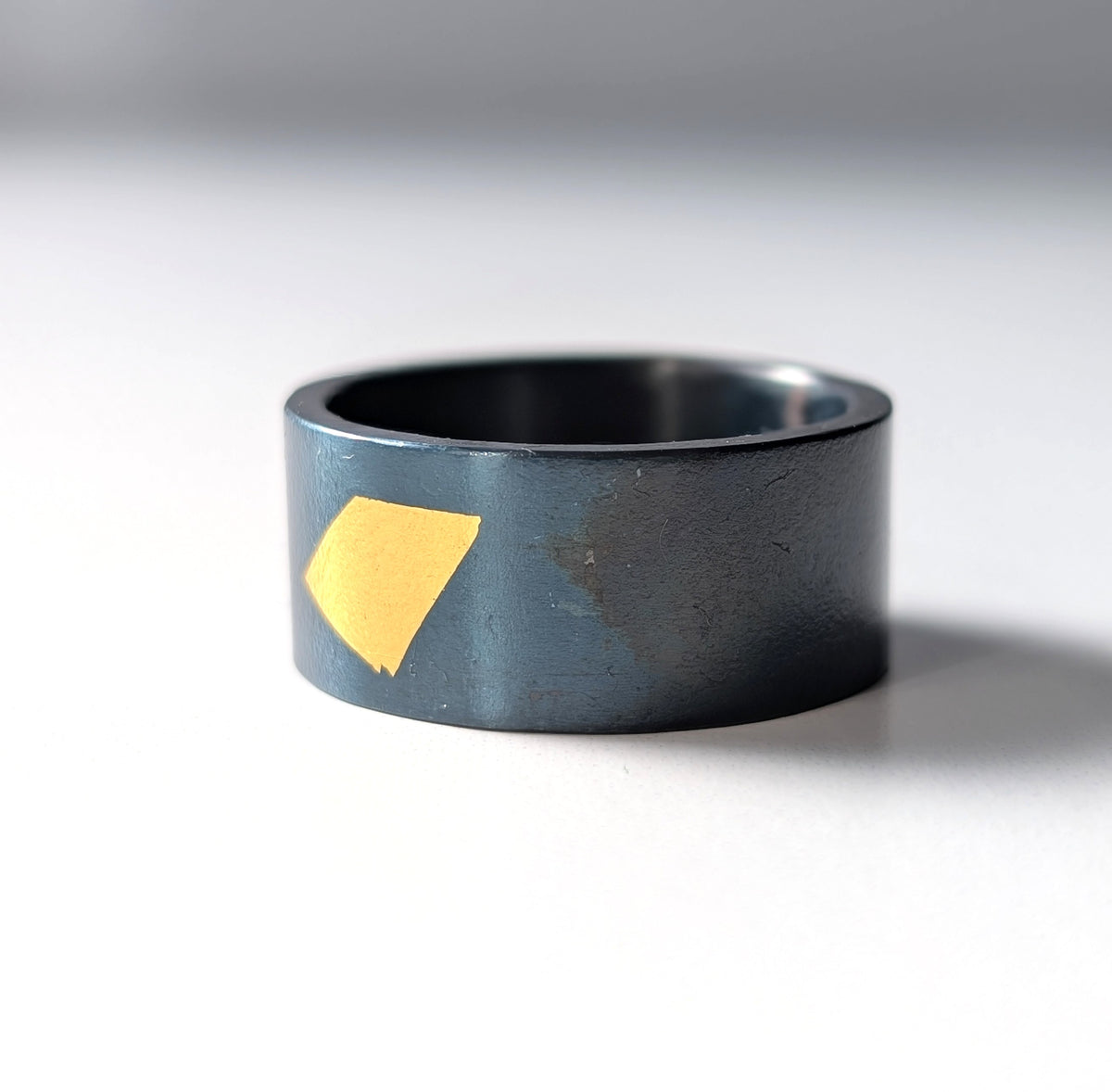 24k Gold Abstract Spot Wide Steel Band
