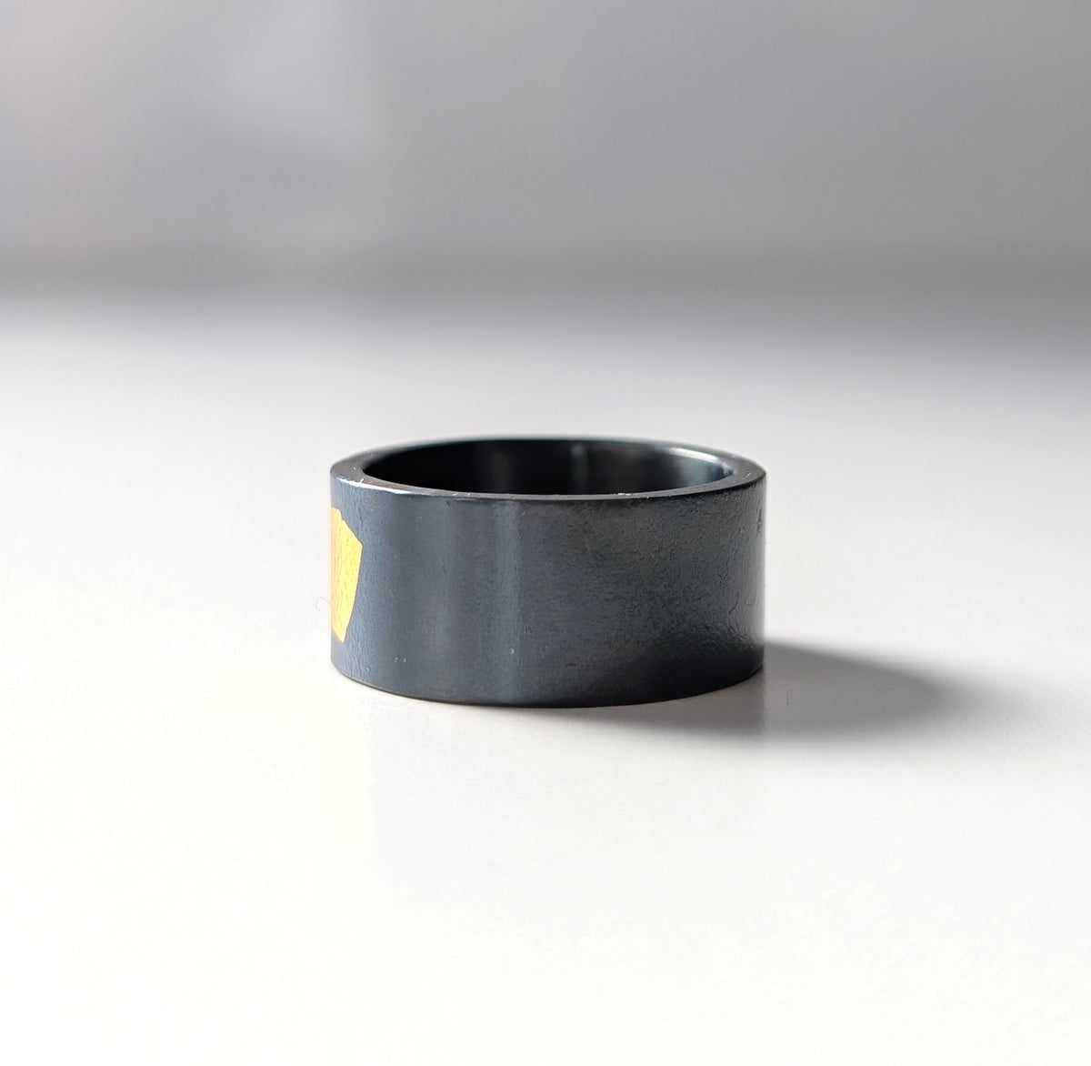 24k Gold Abstract Spot Wide Steel Band