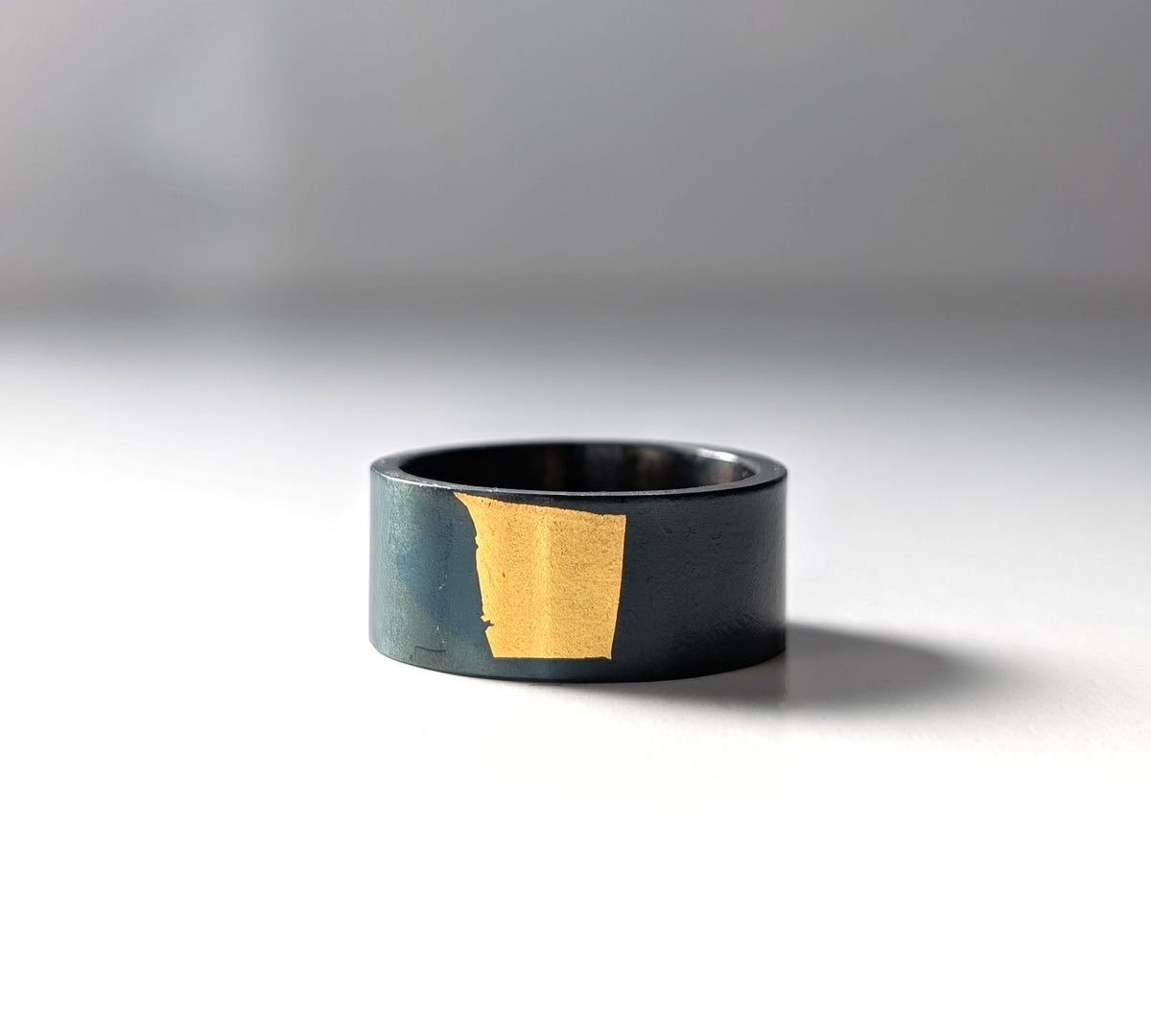 24k Gold Abstract Spot Wide Steel Band