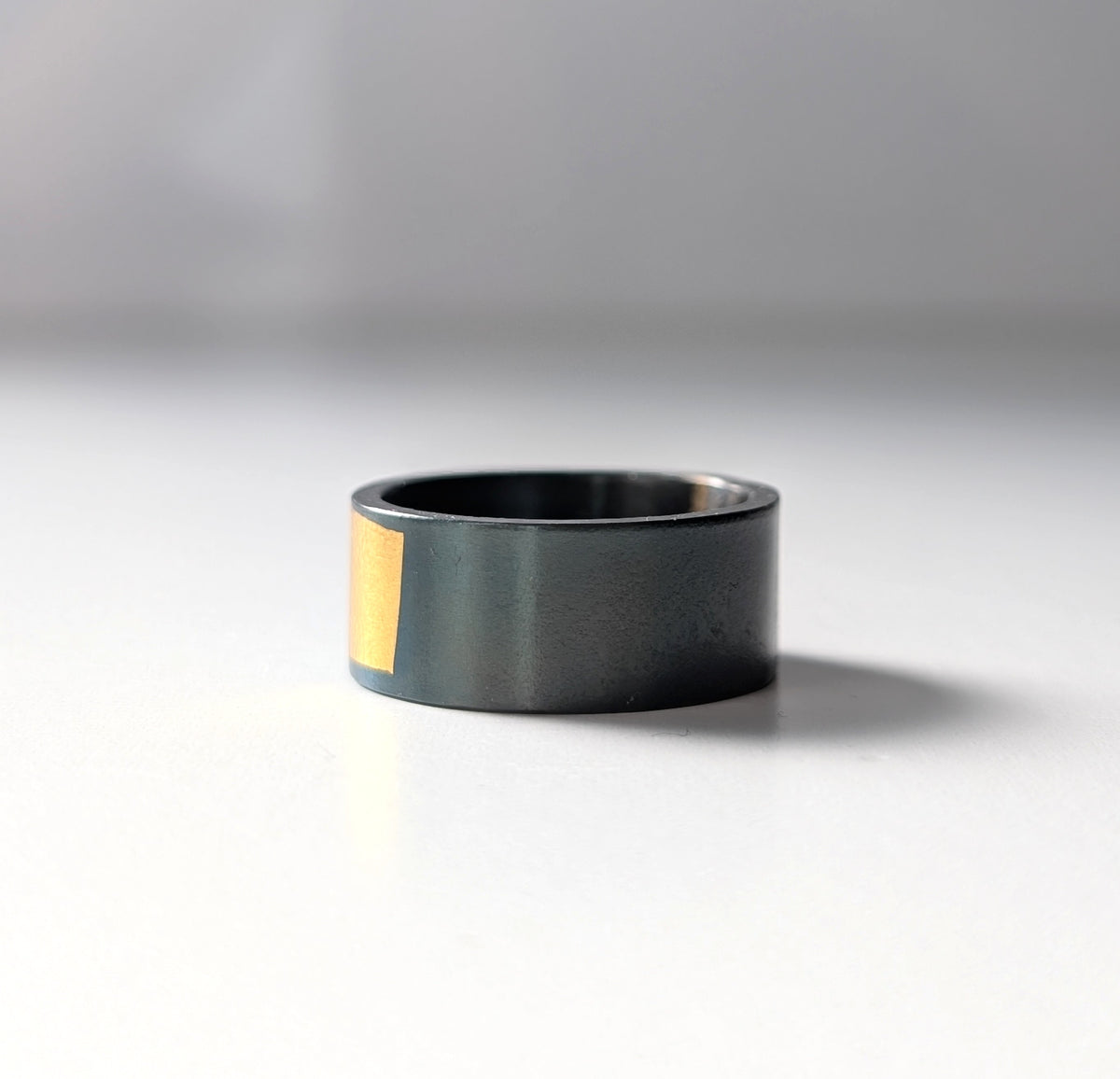 24k Gold Abstract Spot Wide Steel Band