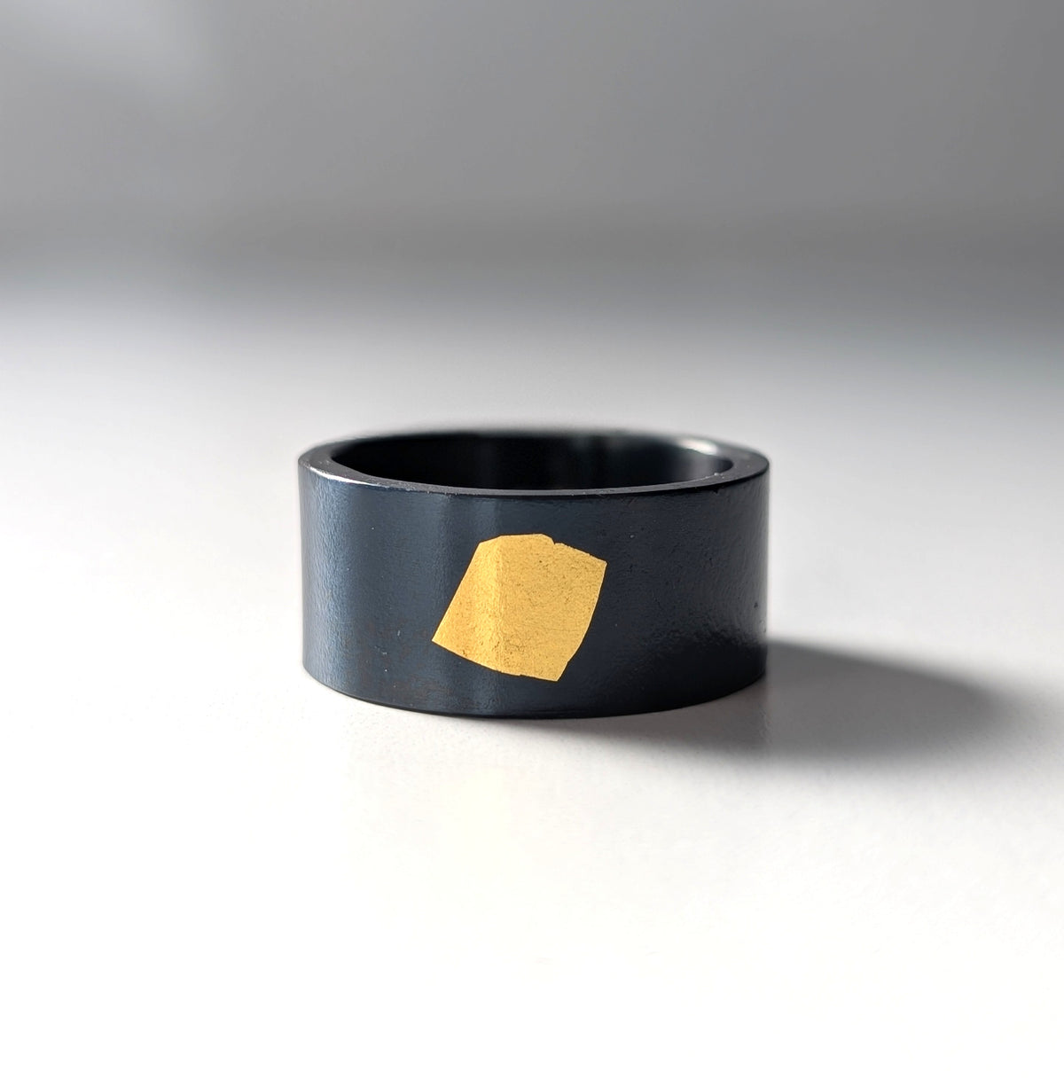 24k Gold Abstract Spot Wide Steel Band