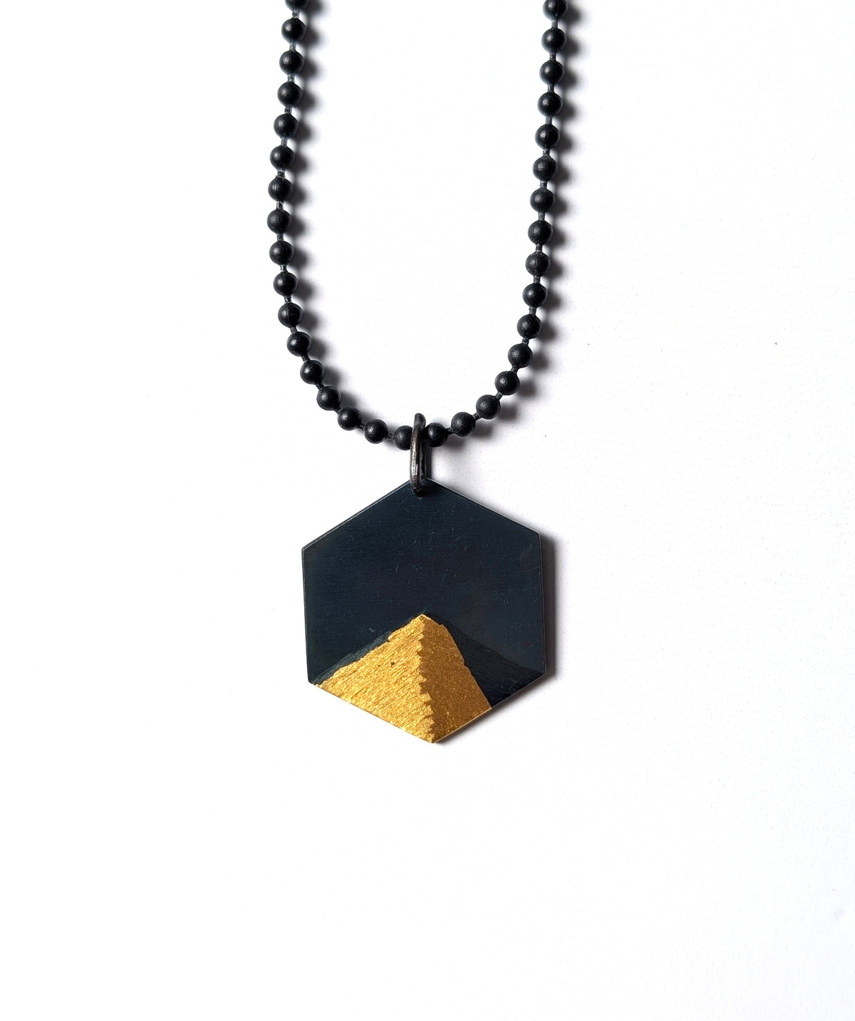 Abstract 24k Gold Sunlight Pyramid Pendant