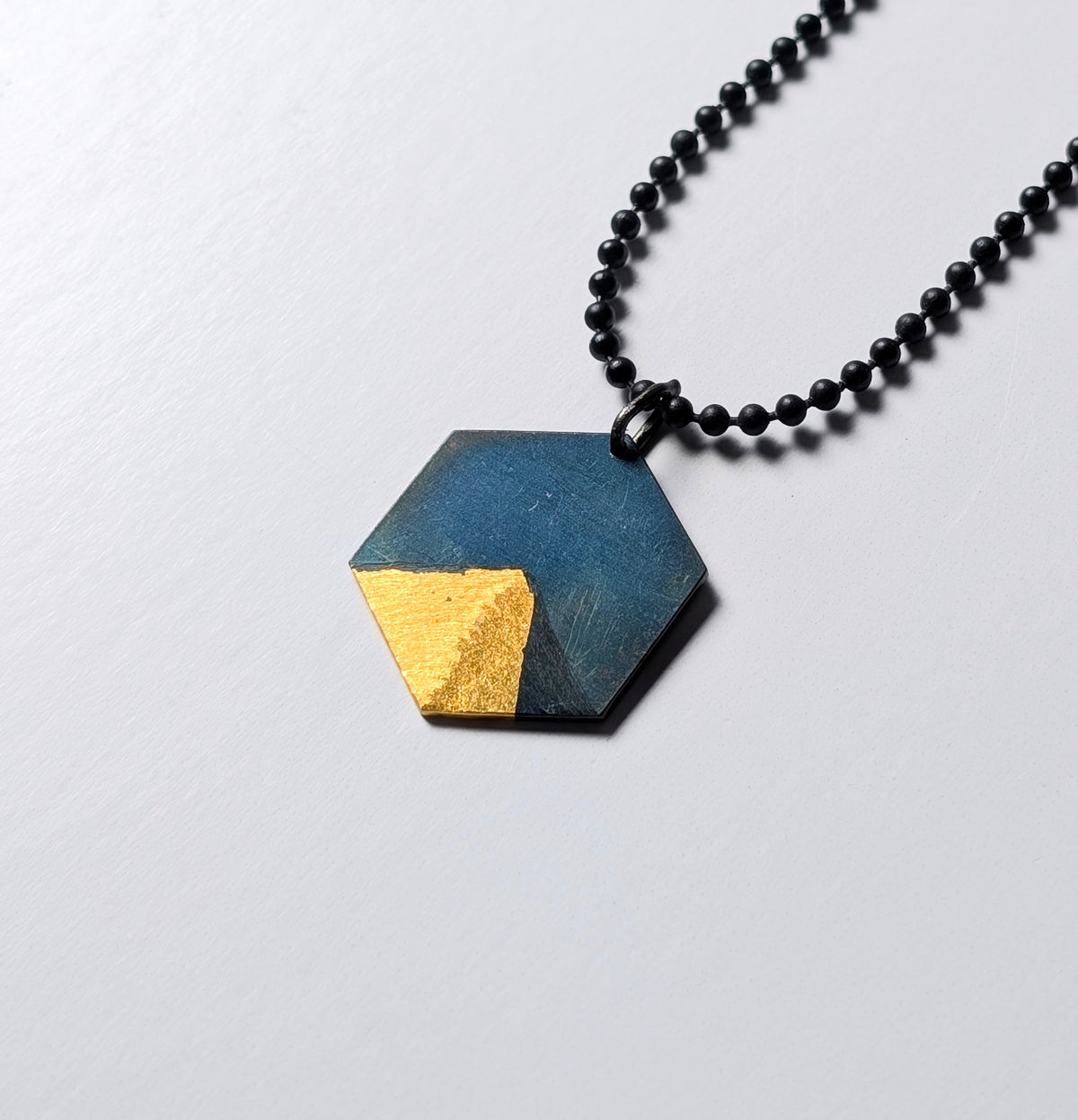 Abstract 24k Gold Sunlight Pyramid Pendant