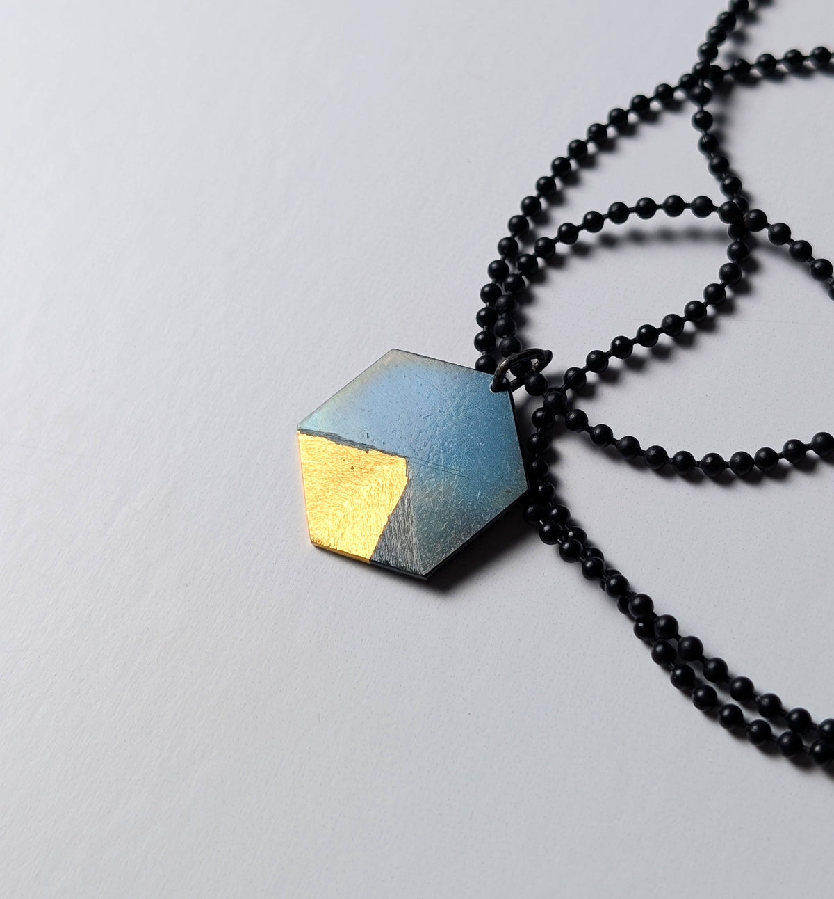 Abstract 24k Gold Sunlight Pyramid Pendant