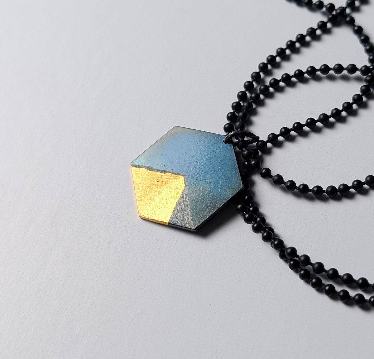 Abstract 24k Gold Sunlight Pyramid Pendant