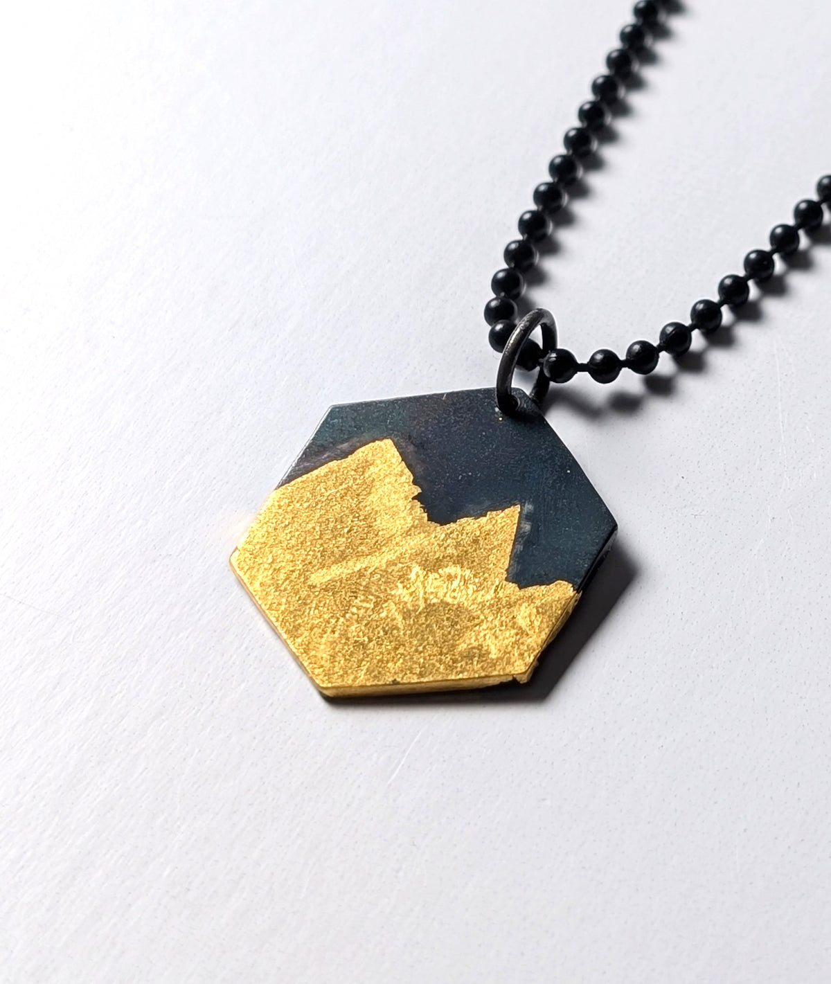Abstract 24k Gold Mountains Pendant