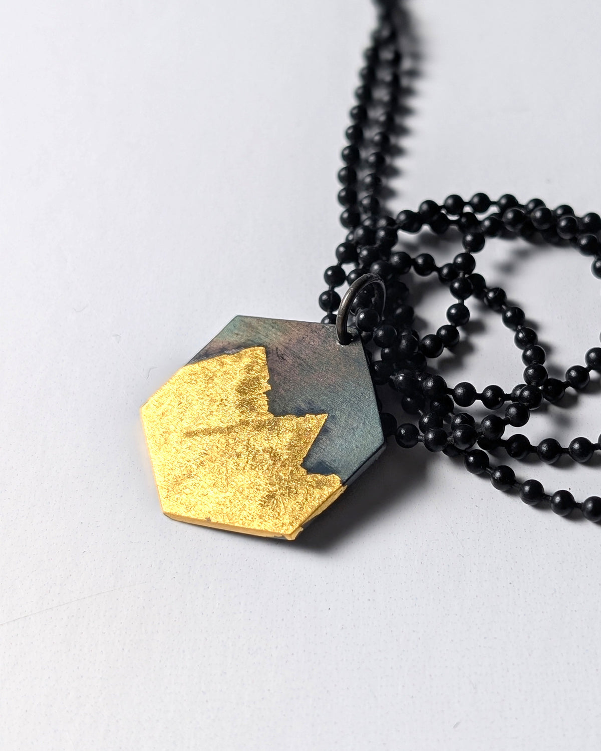 Abstract 24k Gold Mountains Pendant
