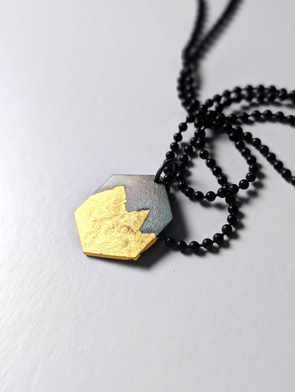 Abstract 24k Gold Mountains Pendant