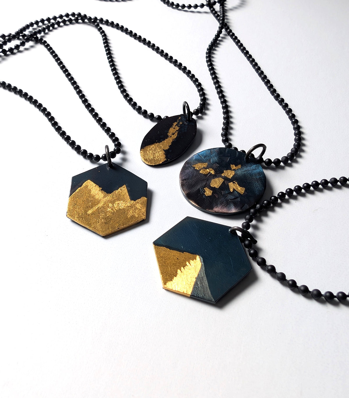 Abstract 24k Gold Sunlight Pyramid Pendant