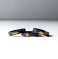 24k Gold Abstract Spot Thin Hammered Steel Band