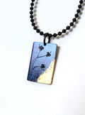 Budding Tree Deep Blue 24k Gold Pendant