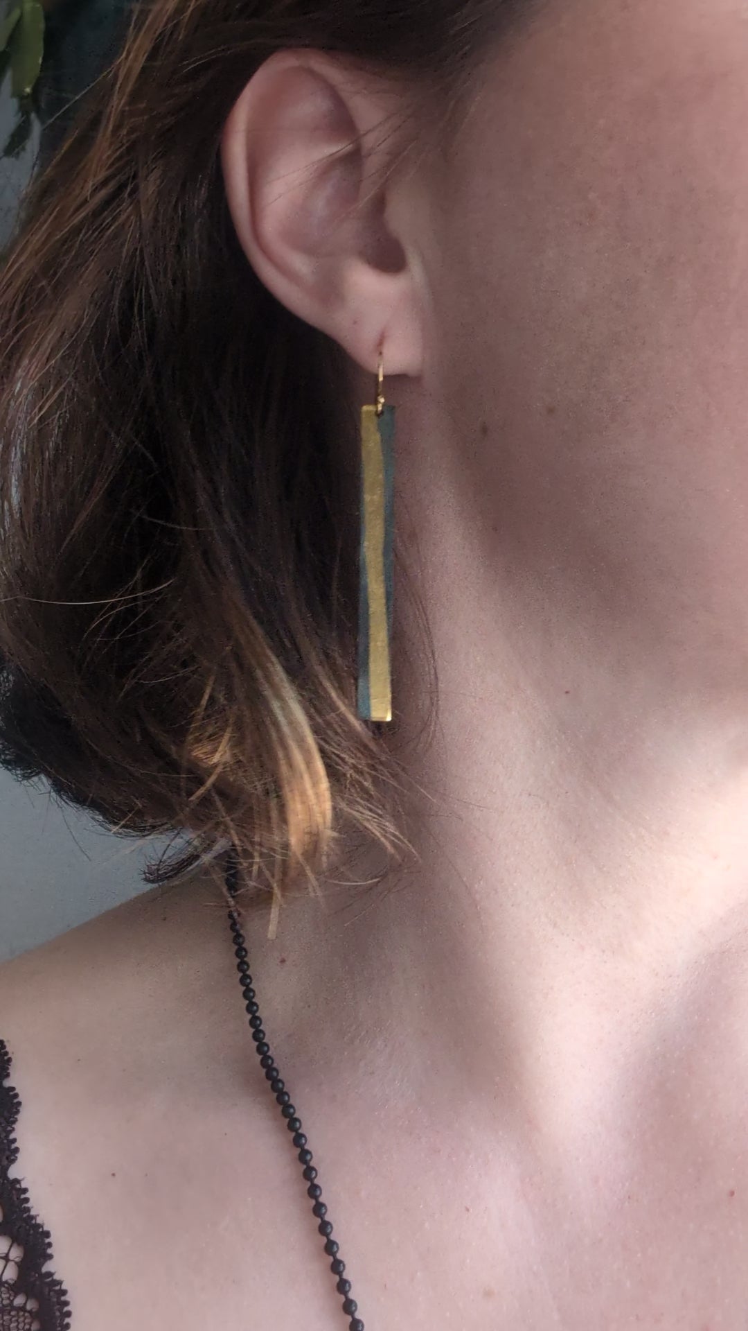 24k Gold Strip Drip Drop Earrings