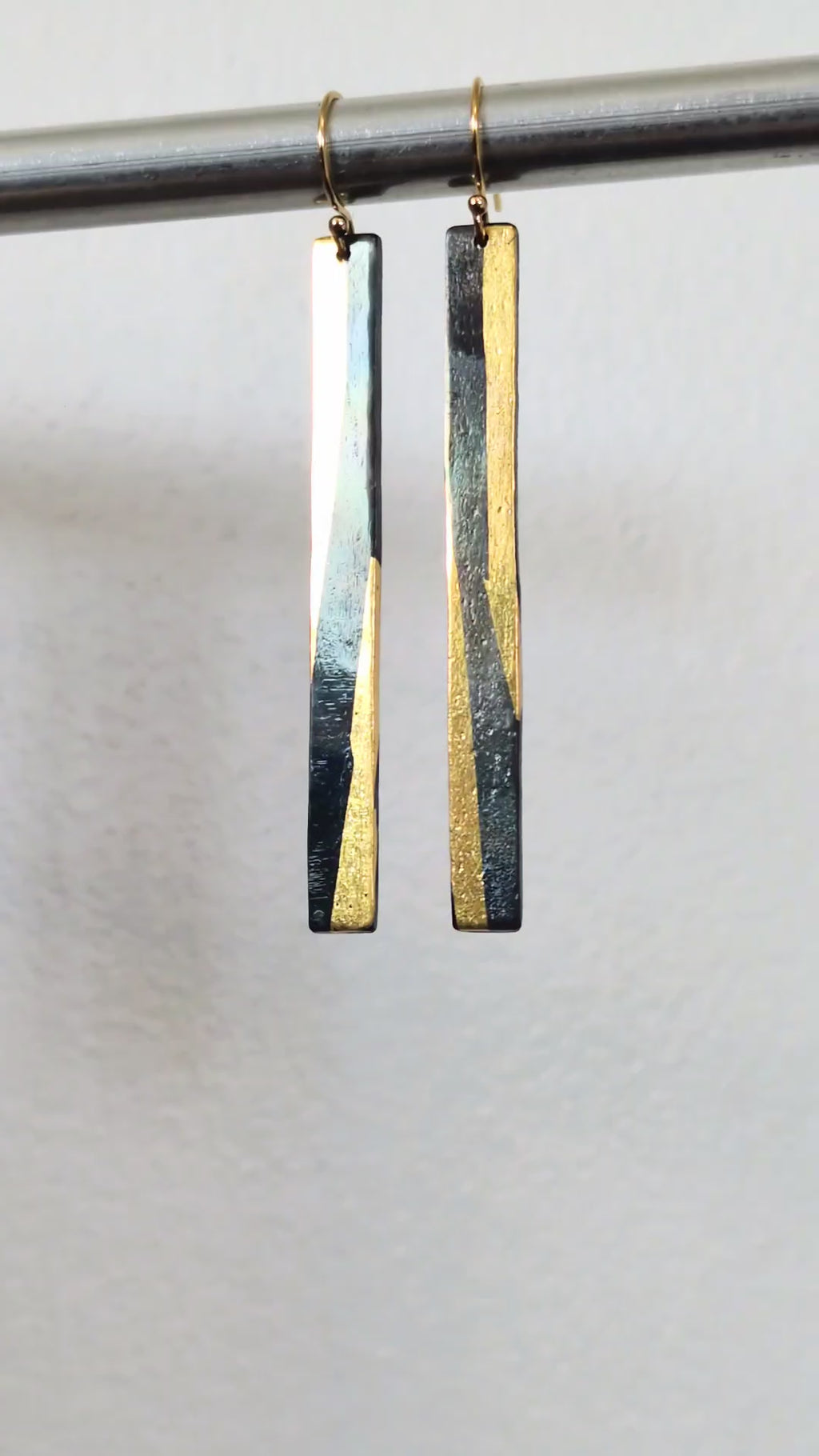 24k Gold Paint Strips Drop Earrings