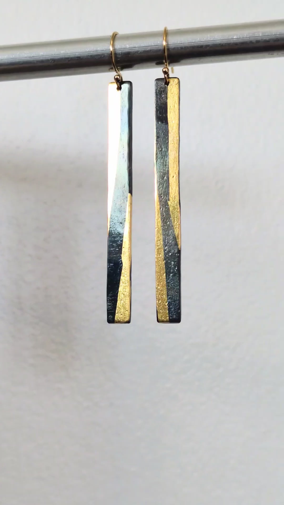24k Gold Paint Strips Drop Earrings